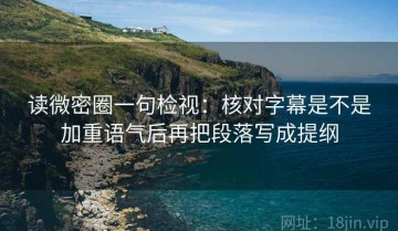 读微密圈一句检视：核对字幕是不是加重语气后再把段落写成提纲