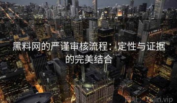 黑料网的严谨审核流程：定性与证据的完美结合