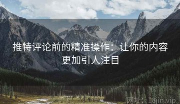 推特评论前的精准操作：让你的内容更加引人注目