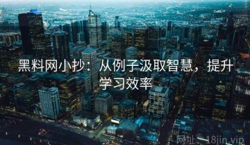 黑料网小抄：从例子汲取智慧，提升学习效率