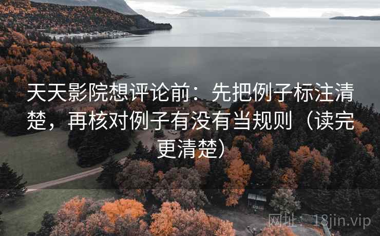 天天影院想评论前：先把例子标注清楚，再核对例子有没有当规则（读完更清楚）