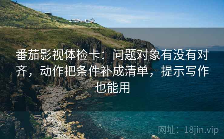 番茄影视体检卡：问题对象有没有对齐，动作把条件补成清单，提示写作也能用